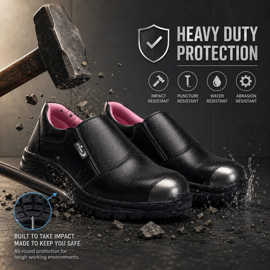 STONIX SafeStride Women's Steel Toe Safety Shoes – Pink