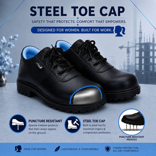 STONIX SecureFit Women's Steel Toe Safety Shoes – Sky Blue