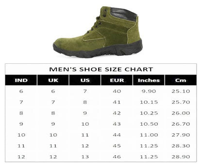 STONIX Hawk Men's Green Suede Leather Steel Toe Safety Boots