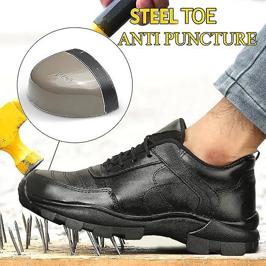 STONIX Leather Safety Shoes – Black