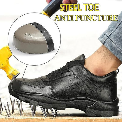 STONIX Leather Safety Shoes – Black