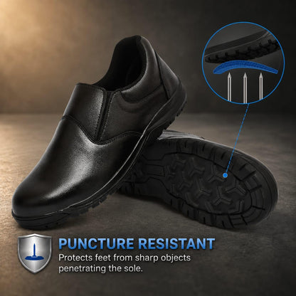 STONIX® Ninja genuine Leather Safety Shoes Men's | Steel Toe with Slip-Resistant Outsole | Lightweight & Durable | Waterproof Construction and industrial Work