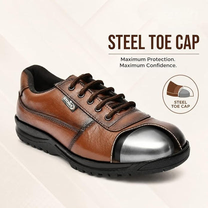 STONIX® DR001 Leather Safety Shoes for Men | Lightweight Industrial Shoes | Anti-Slip, Oil Resistant, Steel Toe