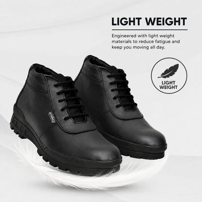 STONIX HYPO Men's Black Leather Steel Toe Safety Shoes