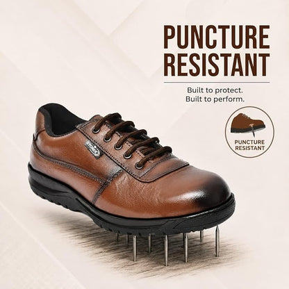 STONIX® DR001 Leather Safety Shoes for Men | Lightweight Industrial Shoes | Anti-Slip, Oil Resistant, Steel Toe