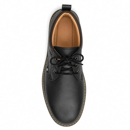 STONIX Men's Black Leather Derby Formal Shoes
