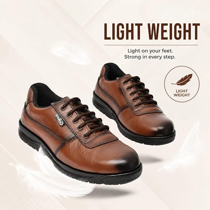 STONIX® DR001 Leather Safety Shoes for Men | Lightweight Industrial Shoes | Anti-Slip, Oil Resistant, Steel Toe