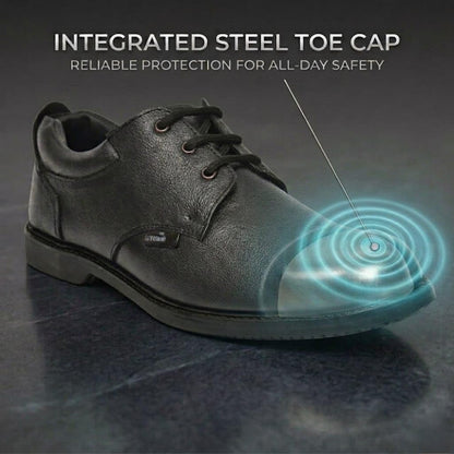 STONIX Safety Shoes for Men's|Steel Toe Shoes for Heavy Duty Work|Formal Look| Slip Resistant Outsole & Leather Safety Sheos|TPR Sole & Comfortable Your Foot