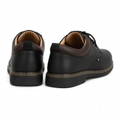 STONIX Men's Black Leather Derby Formal Shoes