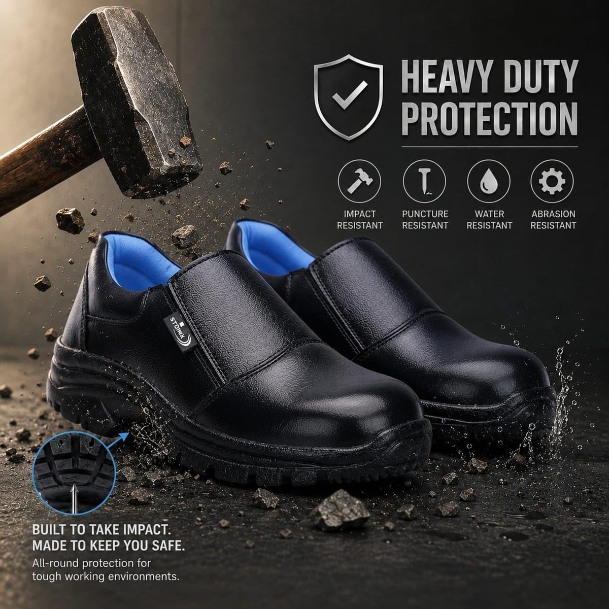 STONIX SafeStride Women's Steel Toe Safety Shoes – Sky Blue