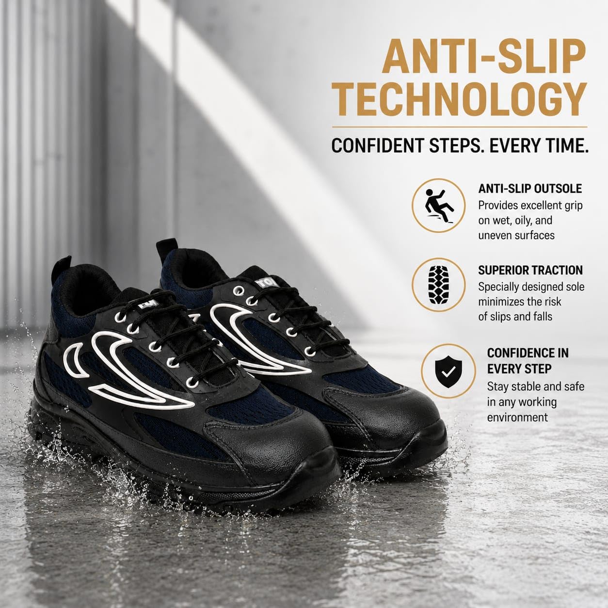 STONIX ShieldMax Steel Toe Safety Shoes – Blue