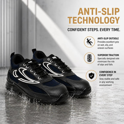 STONIX ShieldMax Steel Toe Safety Shoes – Blue