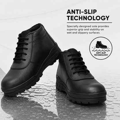 STONIX HYPO Men's Black Leather Steel Toe Safety Shoes