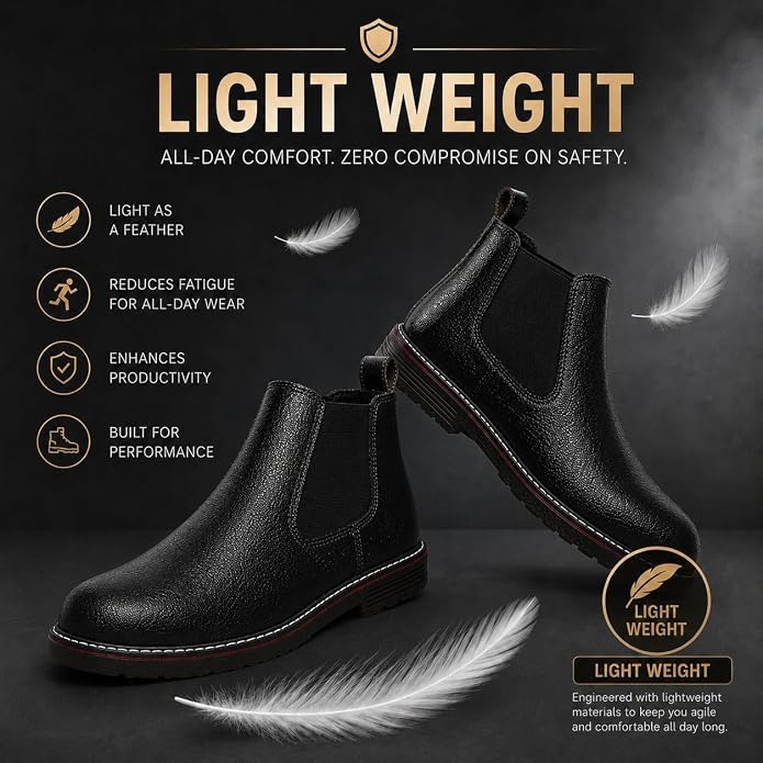STONIX® Chelsea Safety Boots for Men – Steel Toe Safety Shoes