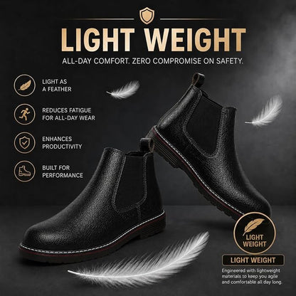STONIX® Chelsea Safety Boots for Men – Steel Toe Safety Shoes