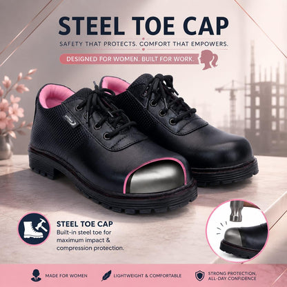 STONIX SecureFit Women's Steel Toe Safety Shoes – Pink