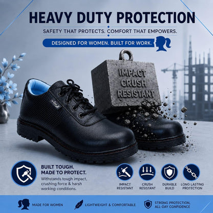 STONIX SecureFit Women's Steel Toe Safety Shoes – Sky Blue