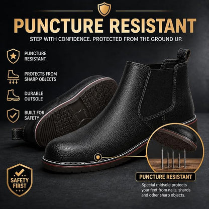 STONIX® Chelsea Safety Boots for Men – Steel Toe Safety Shoes