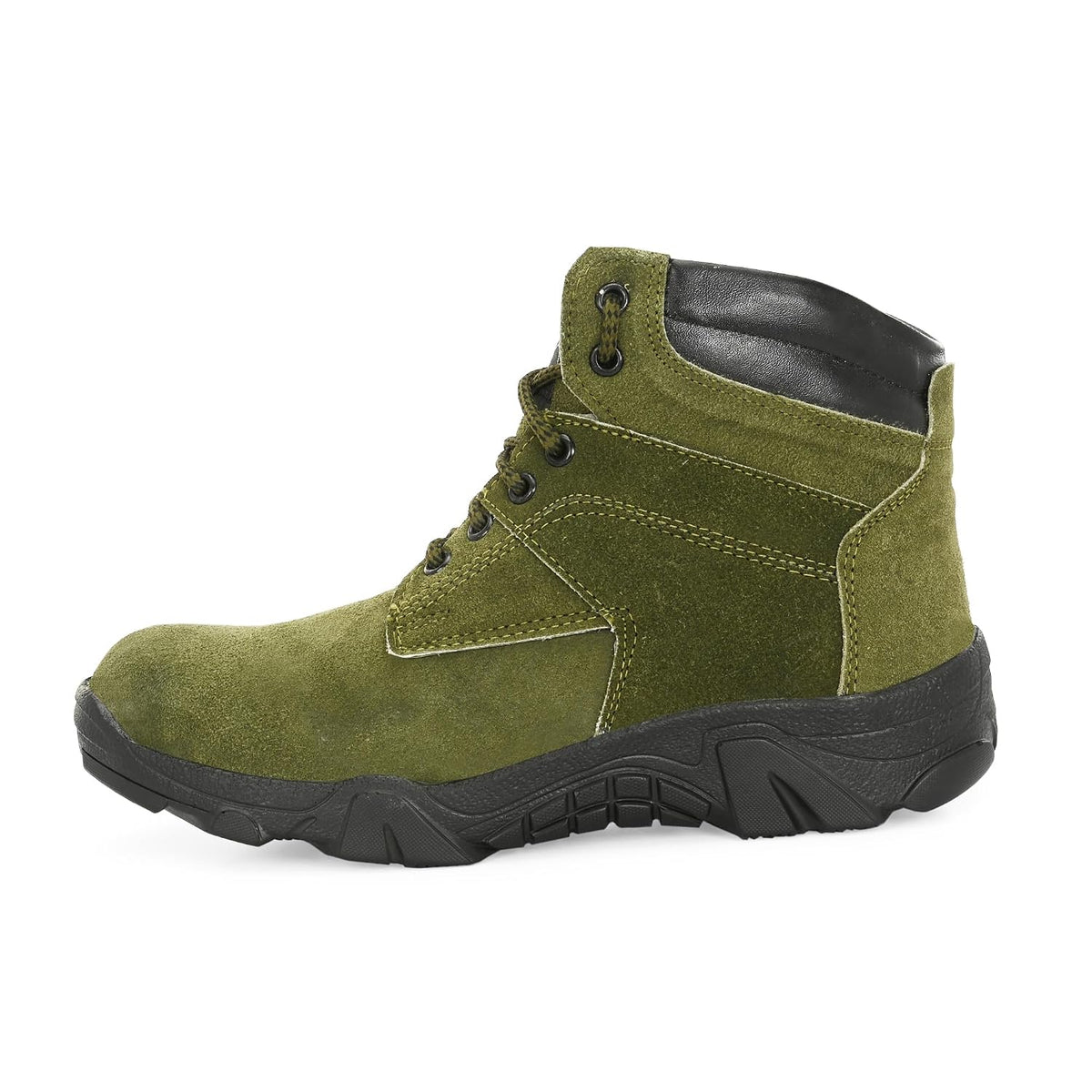 STONIX Hawk Men's Green Suede Leather Steel Toe Safety Boots