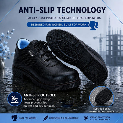 STONIX SecureFit Women's Steel Toe Safety Shoes – Sky Blue