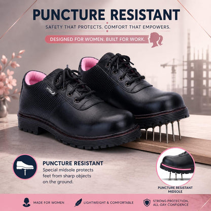 STONIX SecureFit Women's Steel Toe Safety Shoes – Pink