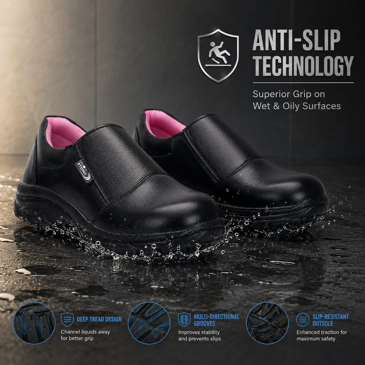 STONIX SafeStride Women's Steel Toe Safety Shoes – Pink
