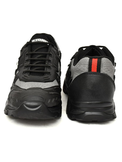 STONIX® ShieldMax Steel Toe Safety Shoes for Men | Heavy Duty Shoes | Lightweight & Comfortable With Breathable Material | Industrial Work Shoes (Size-10, Grey)