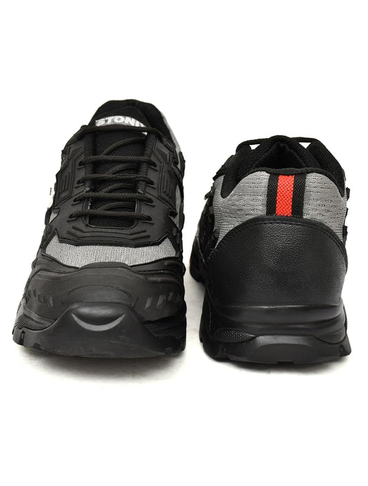 STONIX® ShieldMax Steel Toe Safety Shoes for Men | Heavy Duty Shoes | Lightweight & Comfortable With Breathable Material | Industrial Work Shoes (Size-10, Grey)