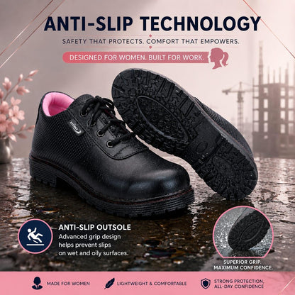 STONIX SecureFit Women's Steel Toe Safety Shoes – Pink