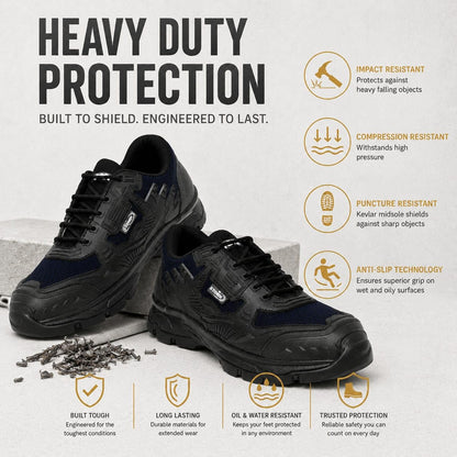 STONIX TitanPro Men's Blue Steel Toe Safety Shoes