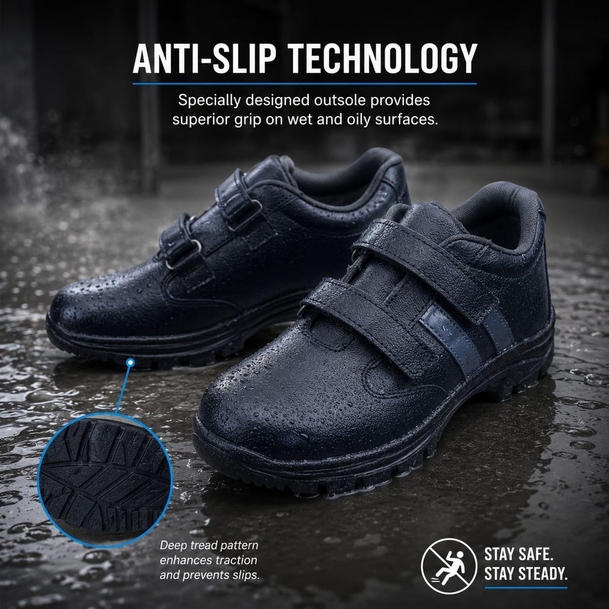 STONIX ArmorLady Women's Steel Toe Safety Shoes – Black