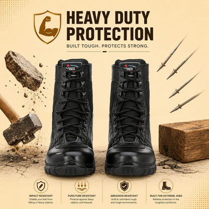 STONIX® PARABOOT-L0 Safety Boots for Men's, Heat Resistant, Leather Lightweight, Industrial Fiber Toe & Waterproof Work