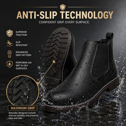 STONIX® Chelsea Safety Boots for Men – Steel Toe Safety Shoes