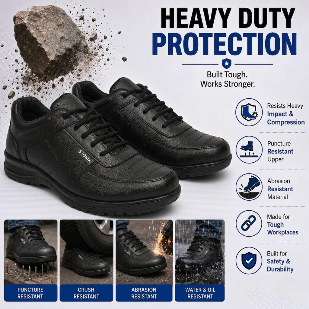 STONIX® TPR Sole Safety Shoes for Men – Black