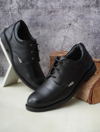 STONIX AR004 Men's Black Leather Steel Toe Safety Shoes