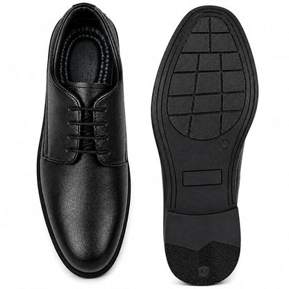 STONIX Men's Genuine Leather Derby Office Shoes – Black