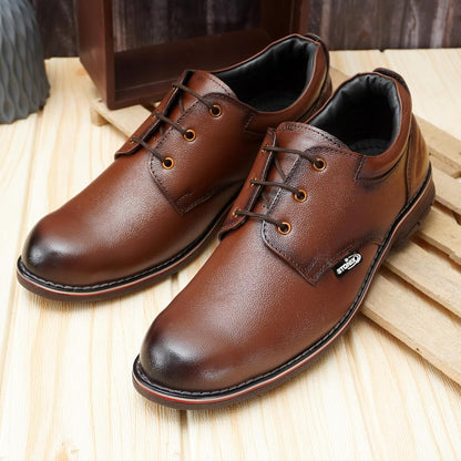 STONIX® Formal Premium Safety Shoes for Men | Steel Toe cap | Slip and Water Resistant | Leather Material & TPR Sole | Comfortable for Construction Work'sct