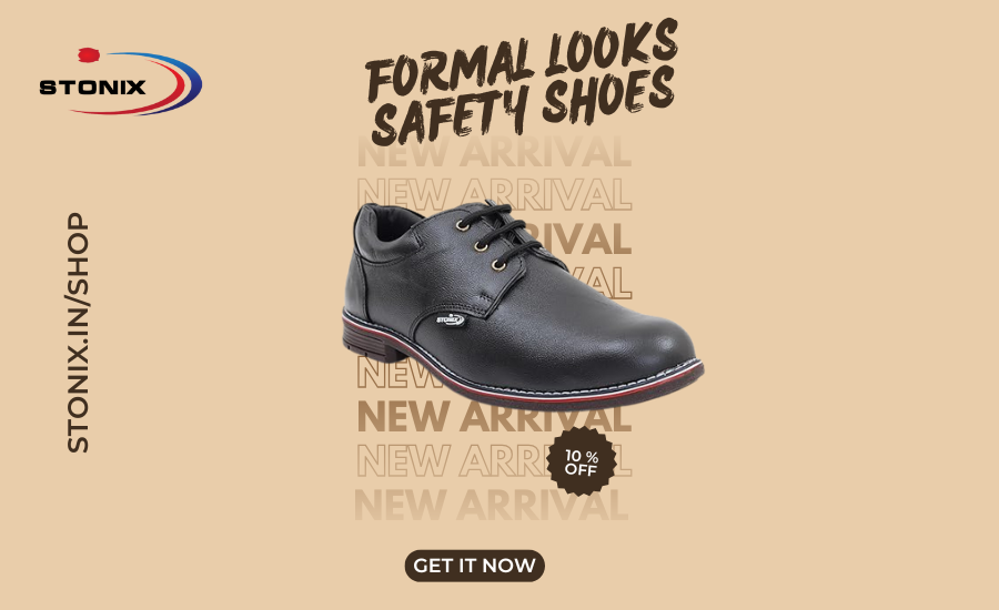black formal look safety shoes