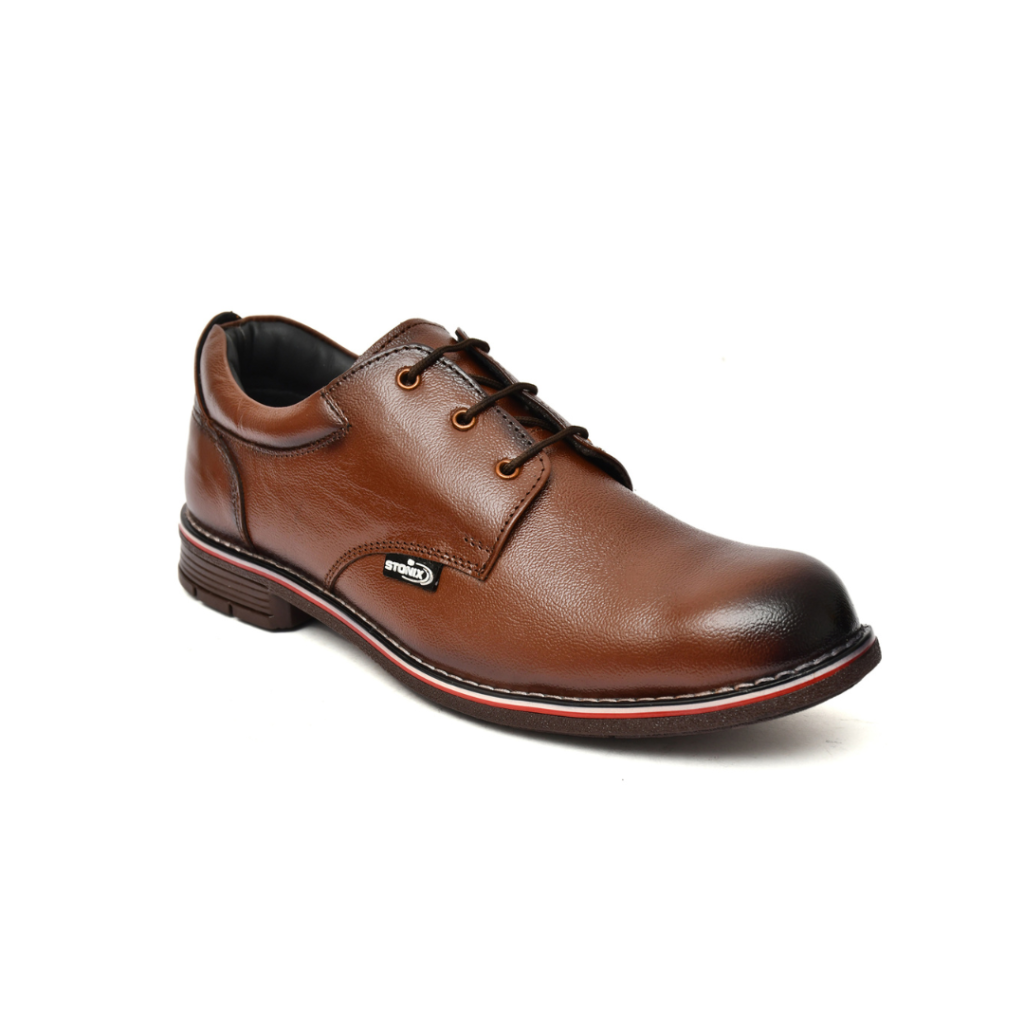 Brown formal look safety shoe