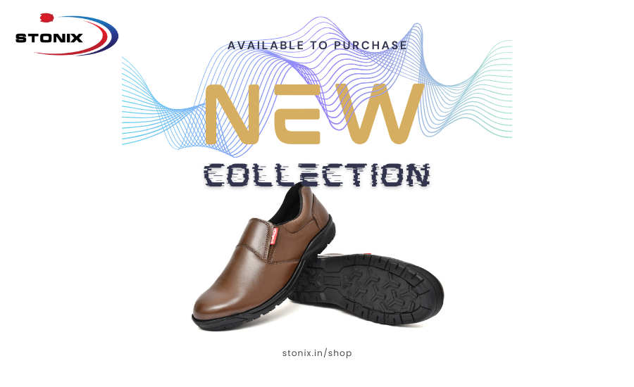 Leather safety shoes for men